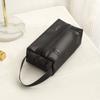 Casual Portable Mesh Makeup Bag Square Zipper Storage Toiletry Bag Large Capacity Lightweight Transparent Cosmetic Bag Bathroom
