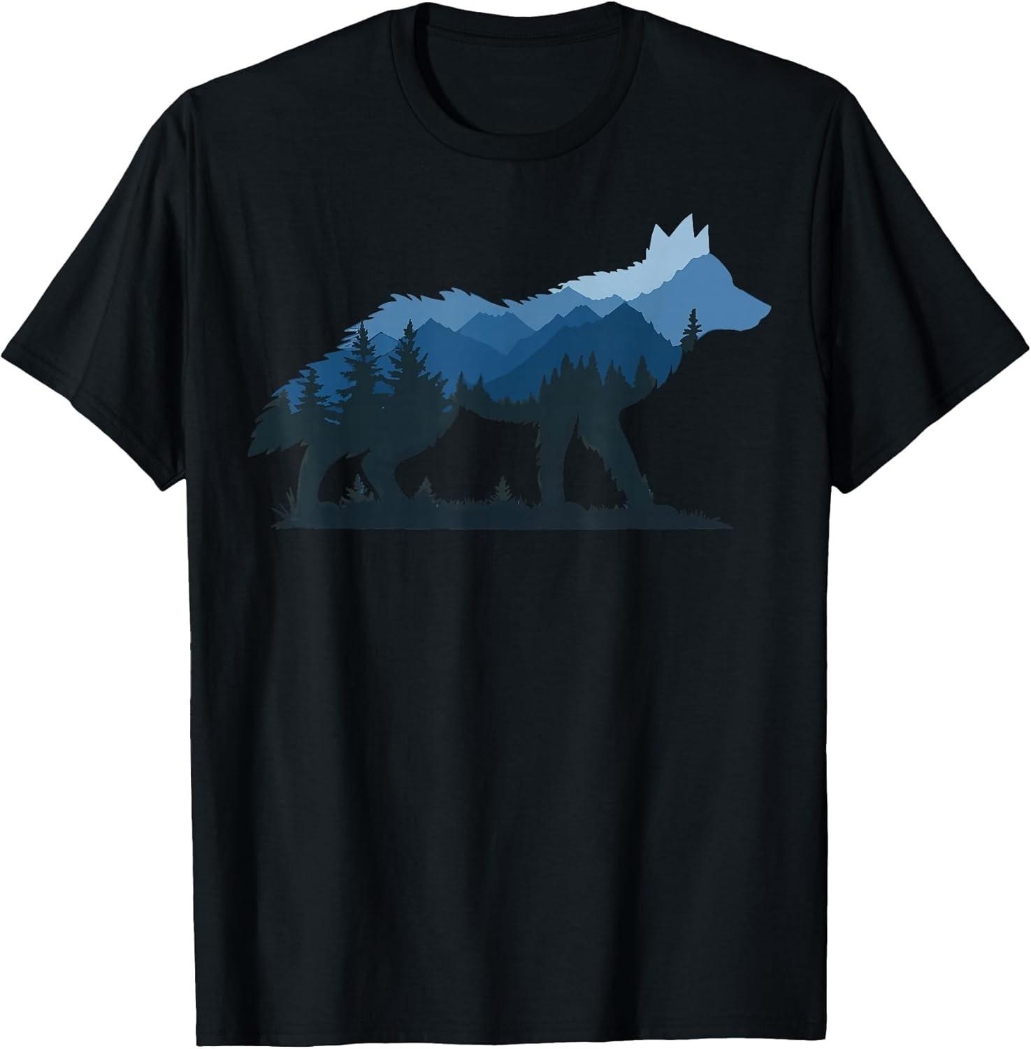 NEW LIMITED! Wolf Forest Wildlife Nature Tee - MADE IN USA M