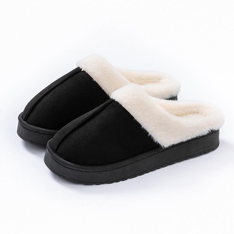 Women's High-Top Cotton Slippers, Winter Non-Slip Indoor/Outdoor, Thick Plush, Full-Wrap, Casual Warm Shoes
