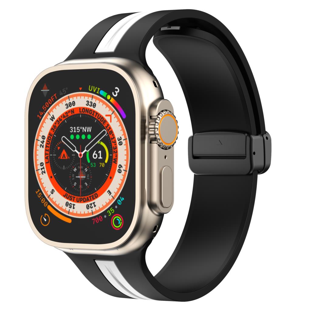 Magnetic buckle Strap For Apple Watch Ultra 2 band 49mm 44mm 40mm 45mm 41mm 38mm Silicone Bracelet iWatch series 7 3 6 5 se 8 9