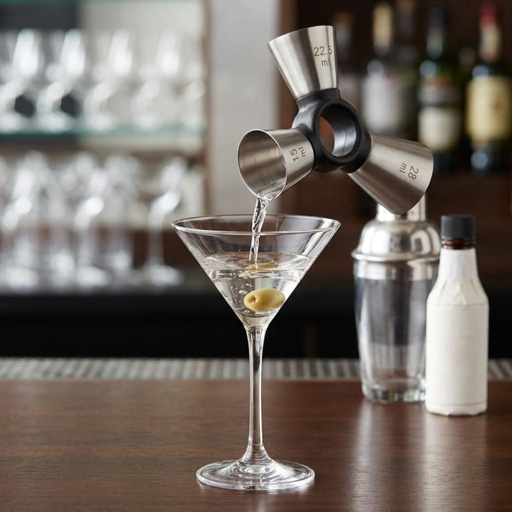 304 Stainless Steel 3 End Bar Measuring Cup Stainless Steel Jigger  For Clubs Applicable