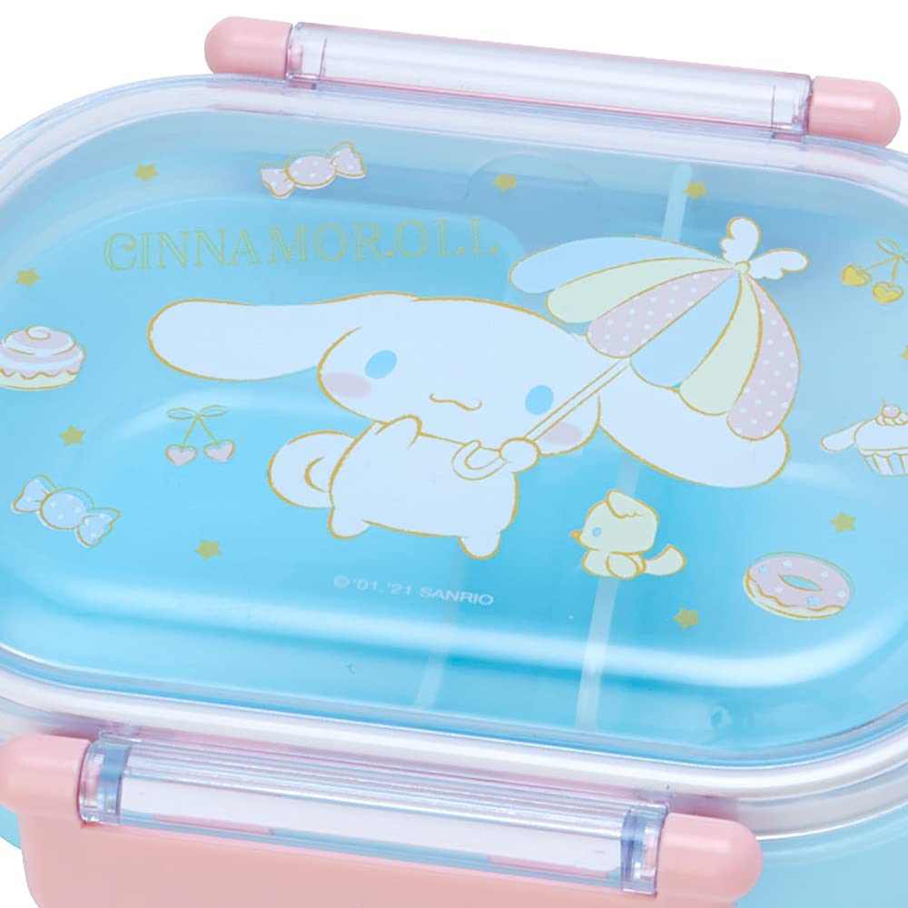 Sanrio Lunch and Dryer Includes Name Made in Cinnamoroll Character 878685 Children's Box, 360ml, Antibacterial, Microwave, Dishwasher, Safe, Sticker,