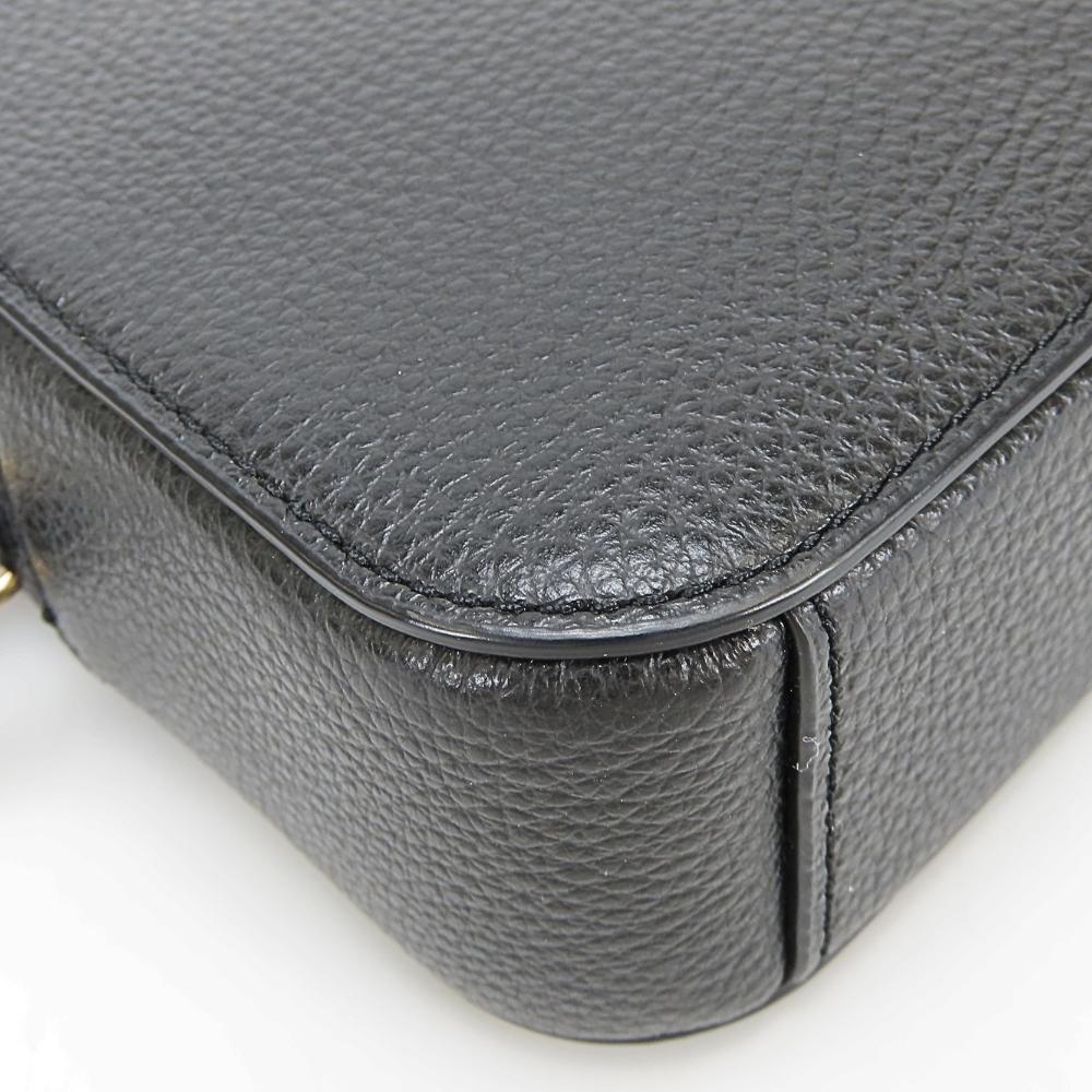Used COACH Shoulder Bag Pochette 87734 Leather Black Mini