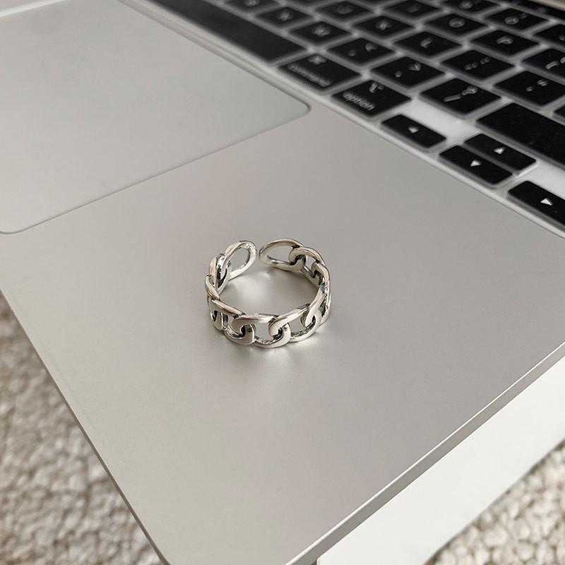 Ins Trendy S925 Silver Ring For Women Elegant Adjustable Finger Ring For Chic Style