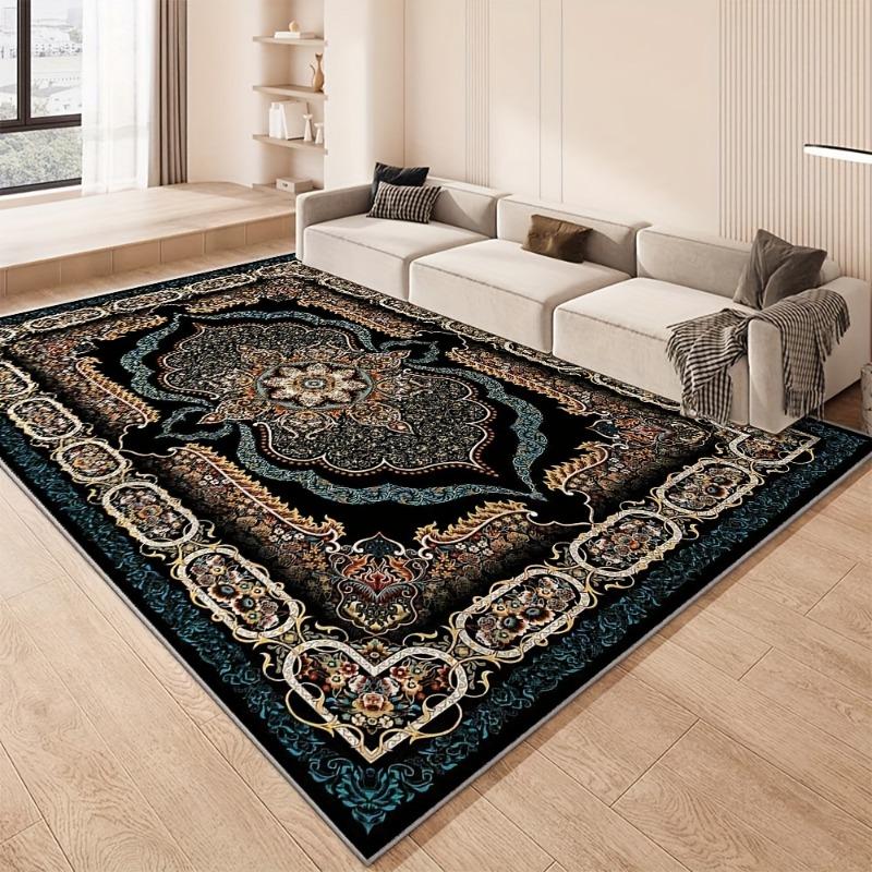 Alfombra de Lujo con Patrón Persa Clásico para Sala de Estar Dormitorio Alfombra Antideslizante Premium Elegante Alfombrilla para Mesa de Café Suelo de Cocina Decoración del Hogar