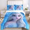 3pcs Frozen Queen Elsa Bedding Set - 1 Soft Quilt Cover + 2 Pillowcases, Machine Washable - Suitable for All Seasons, Perfect Gift for Family and