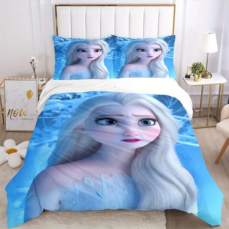 3pcs Frozen Queen Elsa Bedding Set - 1 Soft Quilt Cover + 2 Pillowcases, Machine Washable - Suitable for All Seasons, Perfect Gift for Family and