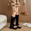 6Cm Thick-soled Flip-flops Cool Boots Women's Open-toed Western Boots 2025 Summer New Stacking Boots Heightening Short Boots