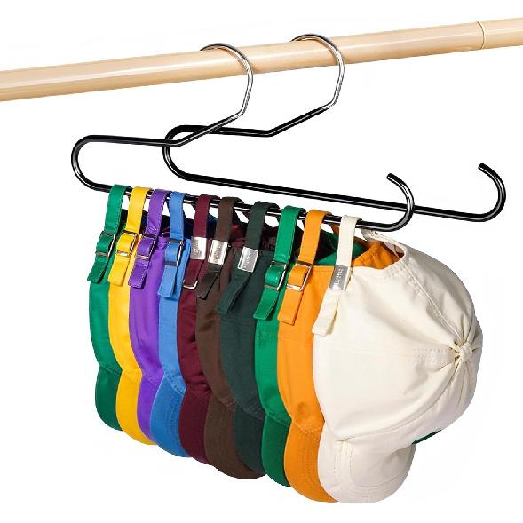 Hat Storage Organizer for Baseball Caps, Lomrsiul Non Slip PVC Coating Hat Rack Hangers for Closet Hat Holder Max 10 Hats Closet Organizers and