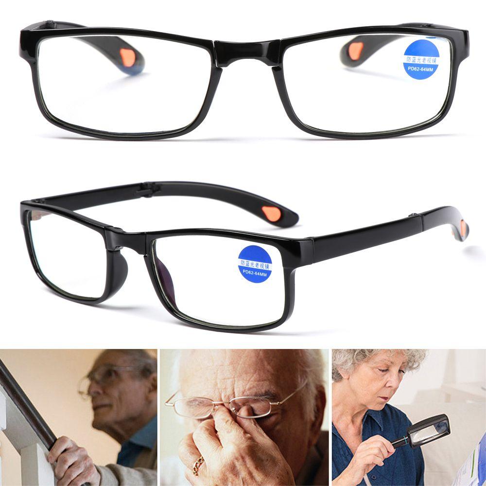 Vision Care Portable Ultralight Folding Reading Glasses Flat Mirror Eyewear Presbyopia Eyeglasses Anti-UV Blue Rays
