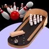 1 Set Desktop Mini Bowling Game Stress Anxiety Relief Portable Travel Wooden Small Bowling Ball Home Office Desk Toy Kids Teens Adults Gift