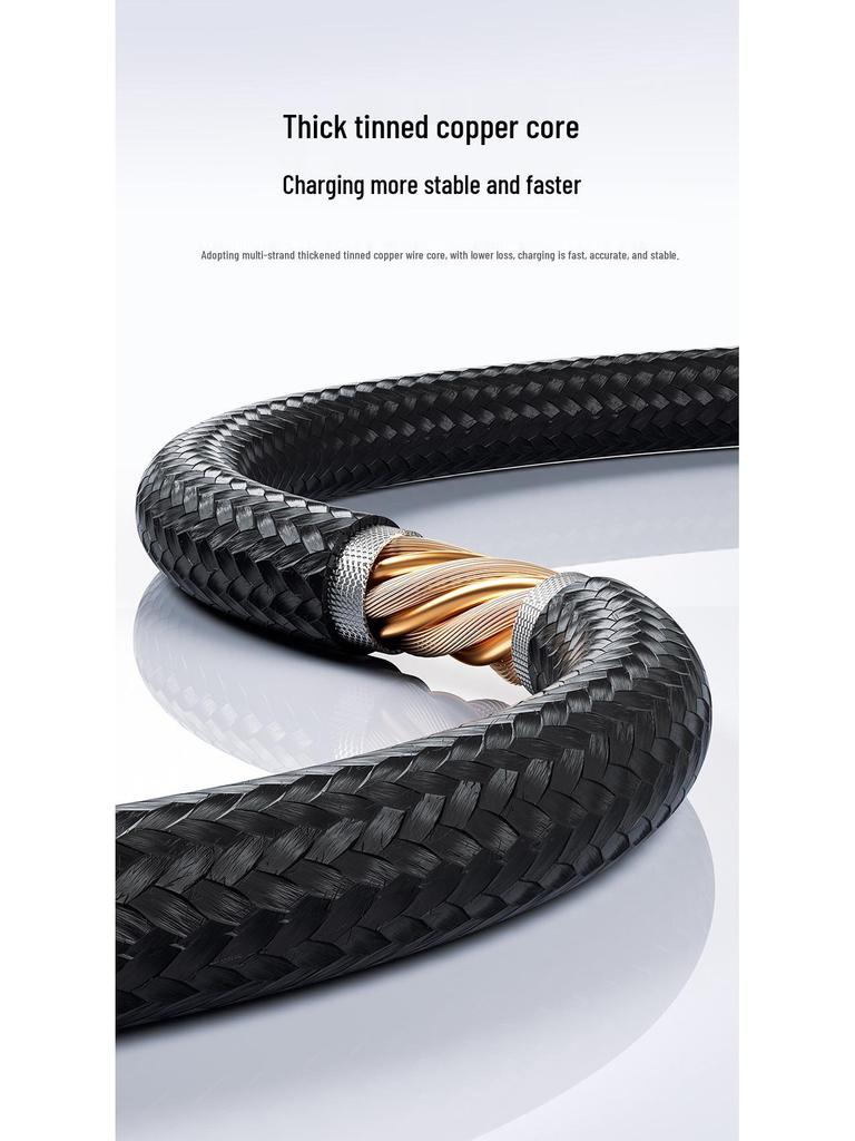 Tuqi Super Fast Charging LED Flowing Light PD240W Data Cable for Huawei and Apple