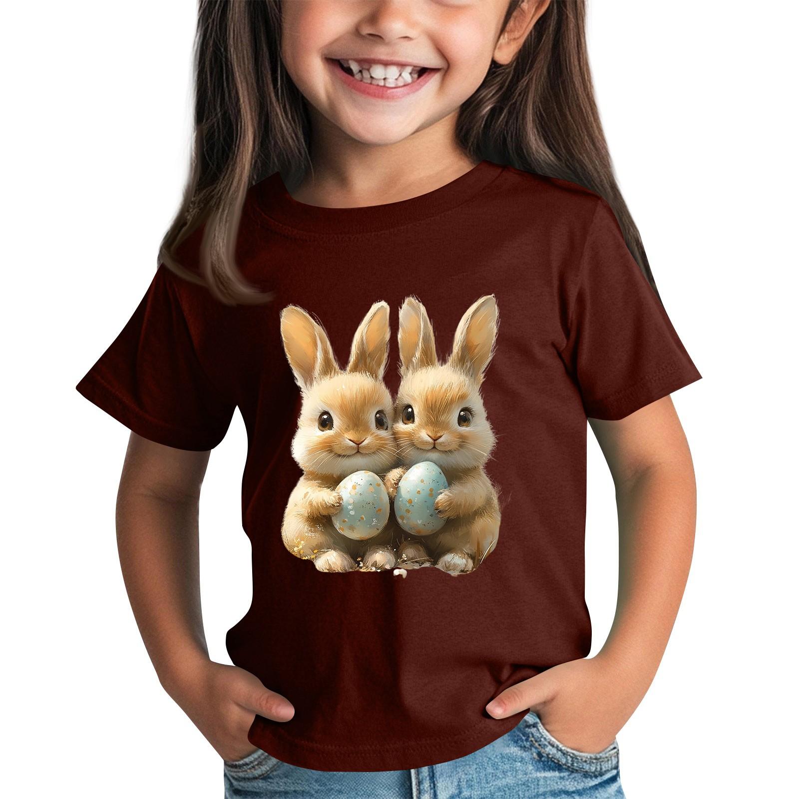 

Children s Short Sleeve Neck T-Shirt Animal Print Daily Casual Top 150 винный