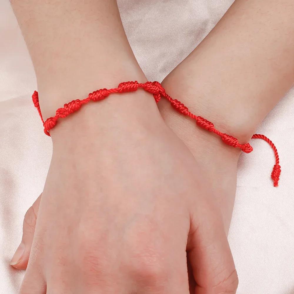 2/10pcs Lucky Red Rope Evil Eye String Bracelet for Men and Women Protection Lucky Handmade Braid Rope Wristband Jewelry Gift