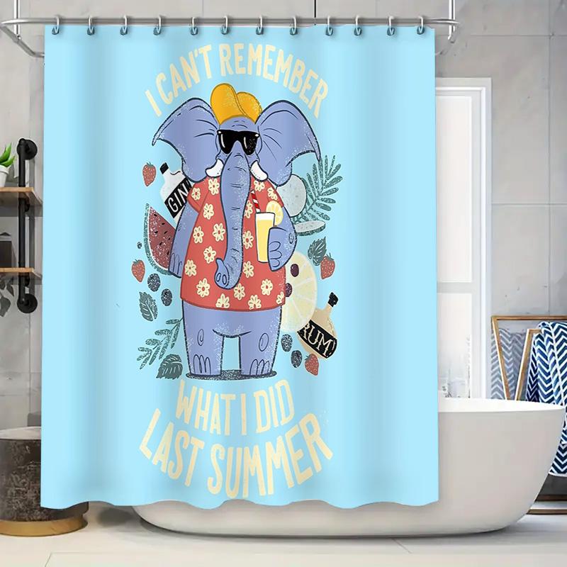 Tropical Shower Curtain Flamingo Pineapple Beach Theme Waterproof Bathroom Decor Hawaiian Summer Vibes Coastal Home Decor Artist 90x180cm