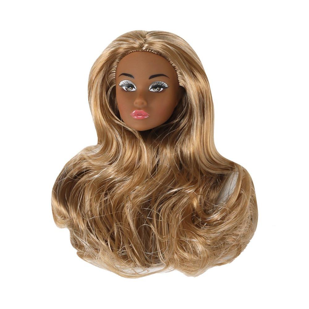 Curly Hair Supermodel Doll Head With Make-up 30cm Dolls Head 1/6 Doll Head  Dolls Accessories
