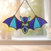 Bat Stained Glass Sun Catcher Translucent Window Hanging Decoration Handmade Acrylic Wall Art Light Catcher for Halloween Home Decor