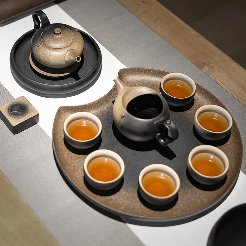 Wanqiantang Qiushan Glaze Ceramic Tea Set with Tea Tray