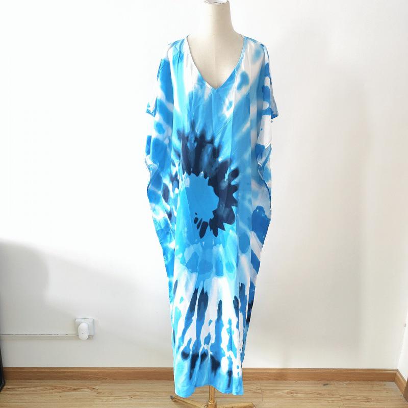 2022 European & American Beach Cover-up: Printed Long Robe & Bikini Sun Protection Dress