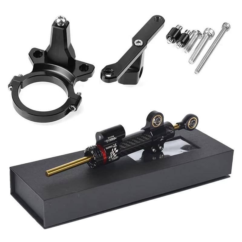 For QJMOTOR RRQ600 Motorcycle Aluminum Steer Damper Mounting Bracket Kit RRQ600 2021 2022 Fiber Carbon Accessories