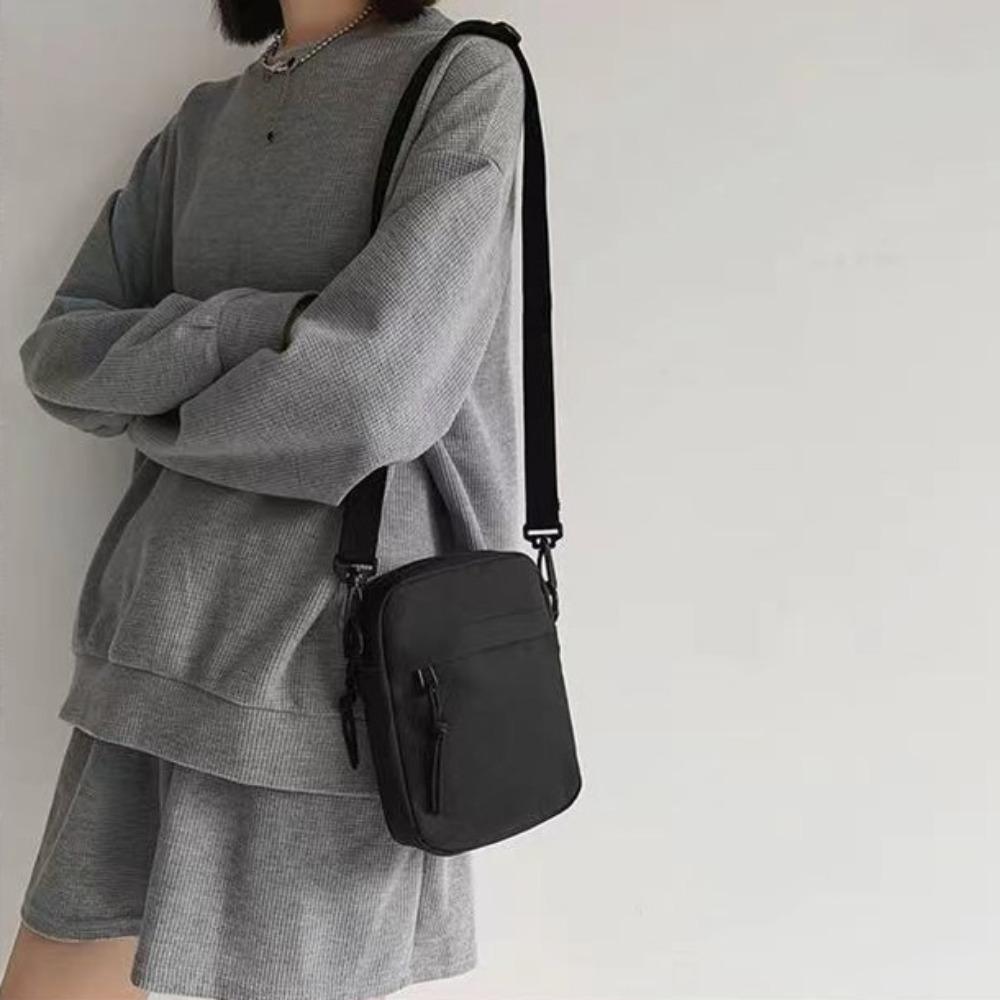 Square Men Shoulder Bag Oxford Simple Phone Bag Simple Canvas Crossbody Bag  Boys