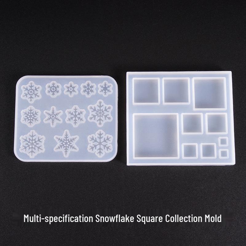 DIY Crystal Resin Snowflake Silicone Mold Set 10-Slot Square Mold