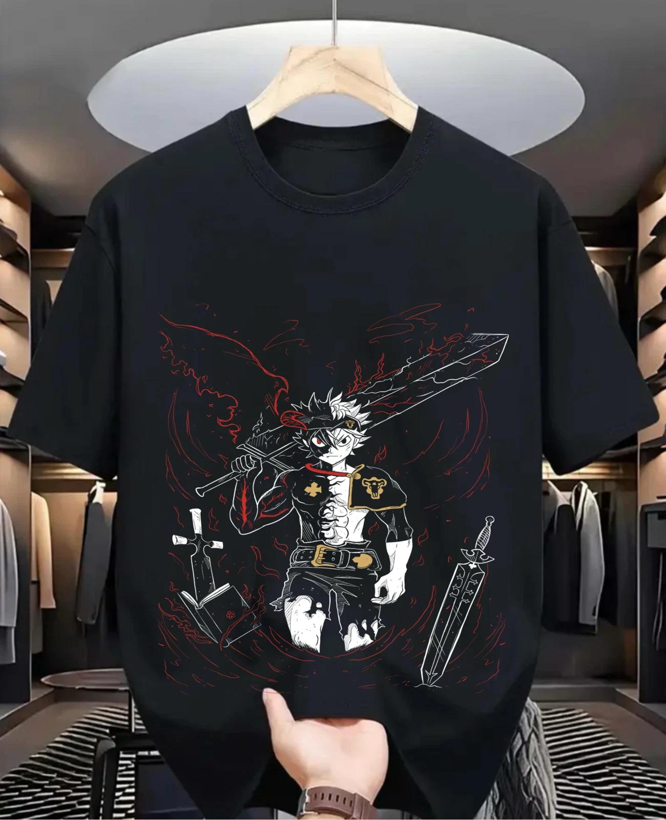 Футболка Аста Юно Черный Клевер Аниме Манга Аста Девушка Подарки Черный подарок Все размеры L