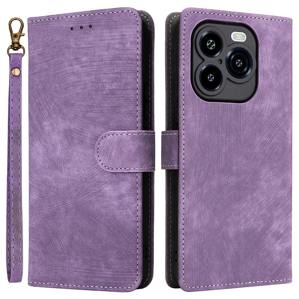 

Для Oukitel C65/C65 Pro Чехол-кошелек с блокировкой RFID из ПУ кожи, чехол для телефона с подставкой и ремешком Purple