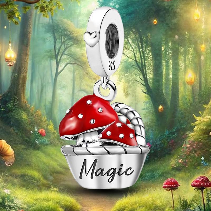 925 Silver Mushroom Cat Owl Puppy Charms Beads For DIY Bracelet Bangle Making High Quality Jewelry Gift