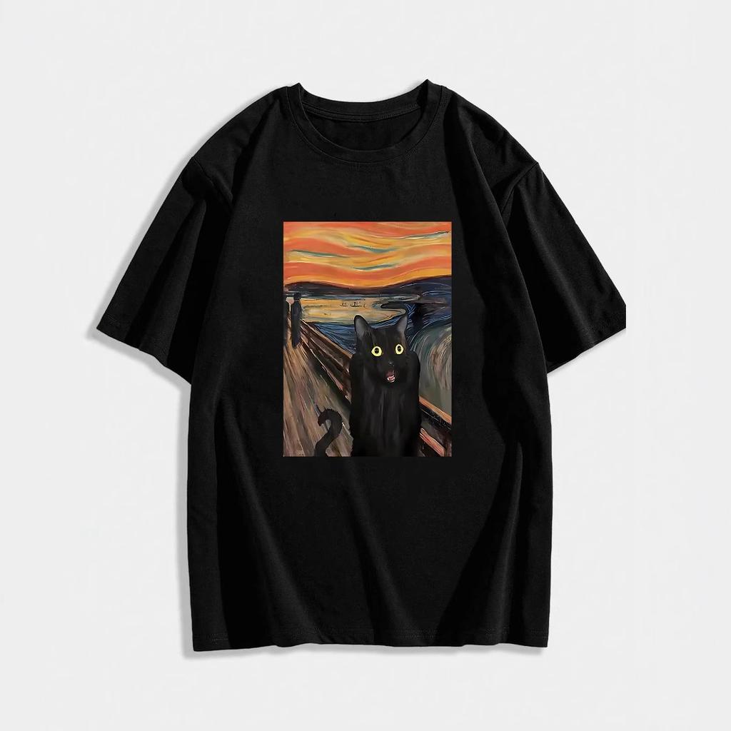 Bedrucktes Rundhals-Frühlings- und Sommer-Freizeit-T-Shirt für Männer und Frauen Hip-Hop-Kurzarm-T-Shirt für Baumwoll-T-Shirt