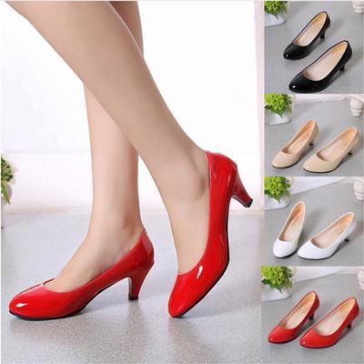 Women's Candy Color Sexy Shallow Mouth Shoes Low Heels Casual Office Elegant Ladies PU Shoes