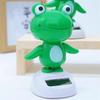 Bobble Head Green Frog Decoration Solar Powered Shaking Head Frog Car Dashboard Ornament Educational Cartoon Animal Toy