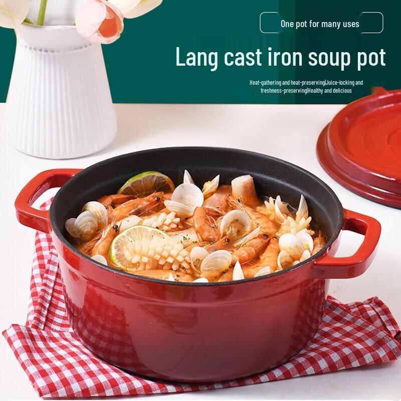 Shenmo Red Lover Enamel Cast Iron Soup Pot