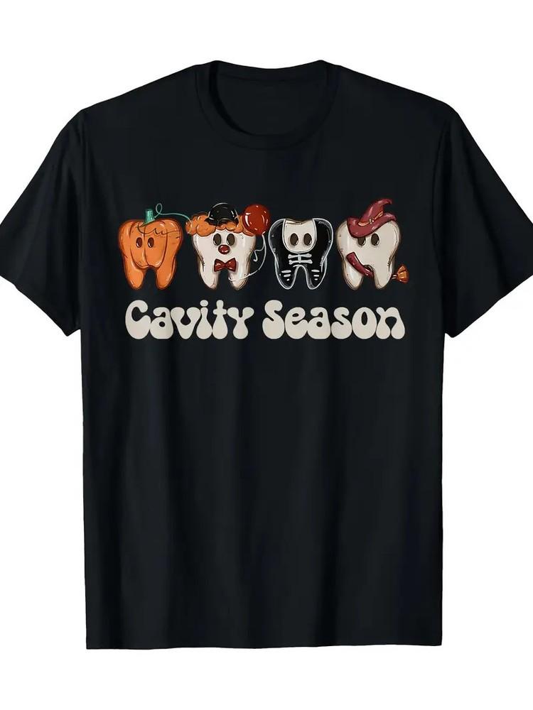 

Cavity Season Funny Dental Halloween Teeth Dentist Women Men T-Shirt - 220g L