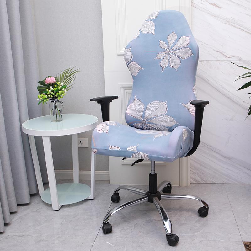1 Pcs Office Computer Gaming Chair Covers Stretch Armchair Gamer Seat Cover Flower Printed Racing Desk Rotating Slipcovers