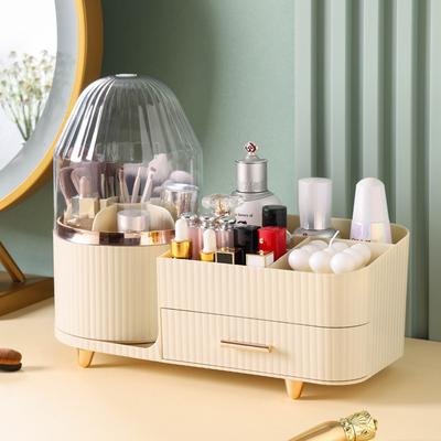 Soporte Giratorio para Brochas de Maquillaje Cajas de Almacenamiento de Cosméticos de Escritorio para Tocador Baño Dormitorio Organizador de Cuidado de la Piel