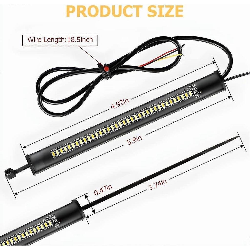 2pcs Motorcycle Led Turn Signal Light, Flexible Switchback Dual-color White & Amber Fork Turn Signal Blinkers For Motorbike