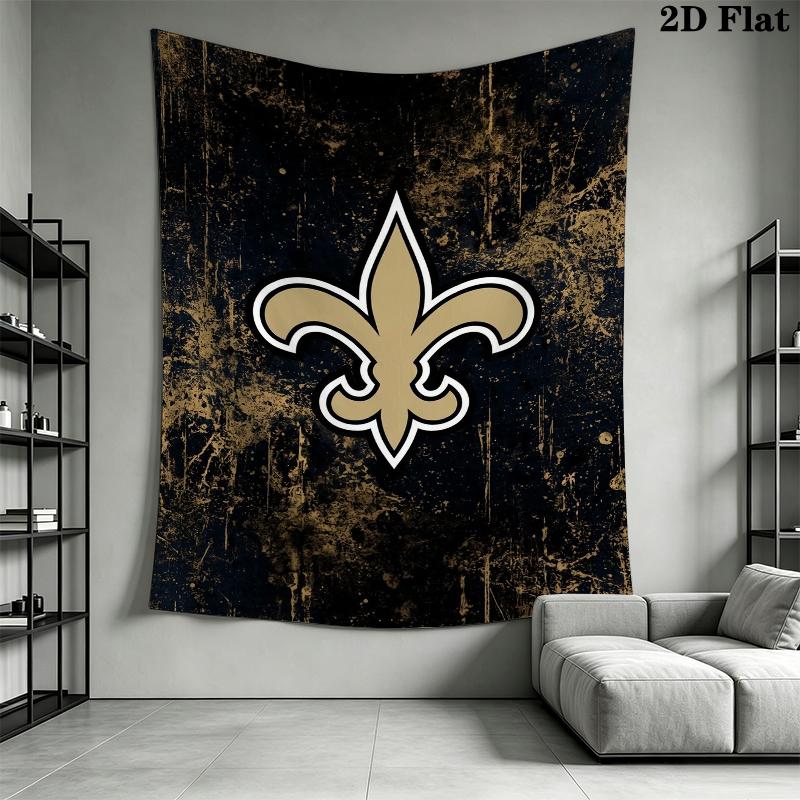 New Orleans Saints Wall Tapestry Aesthetic Wall Hanging Printed Fabric Blanket Decorative Tapestries for Bedroom Living Room Home Decor