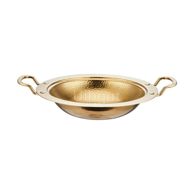 Golden Alcohol Single Person Small Hot Pot Lobster Basin Commercial Alcohol Stove Pot Hotpot Thickened Stainless Steel Dry Pots