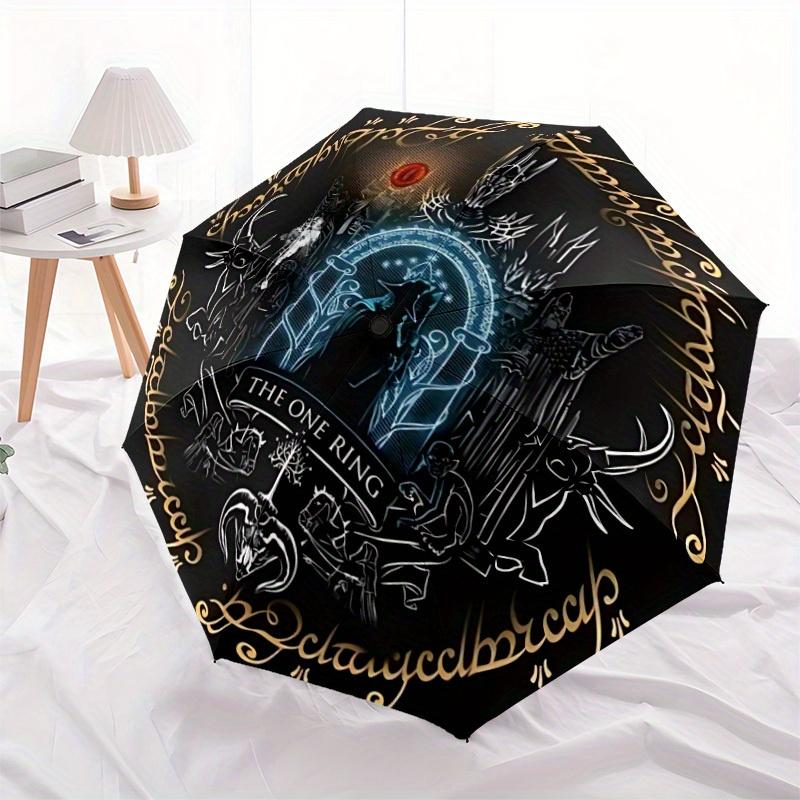 1pc The Lord of the Rings Automatic Opening/closing Umbrella, Foldable Sunshade, Perfect Gift for Friends, Durable Plastic Handle yy250808064