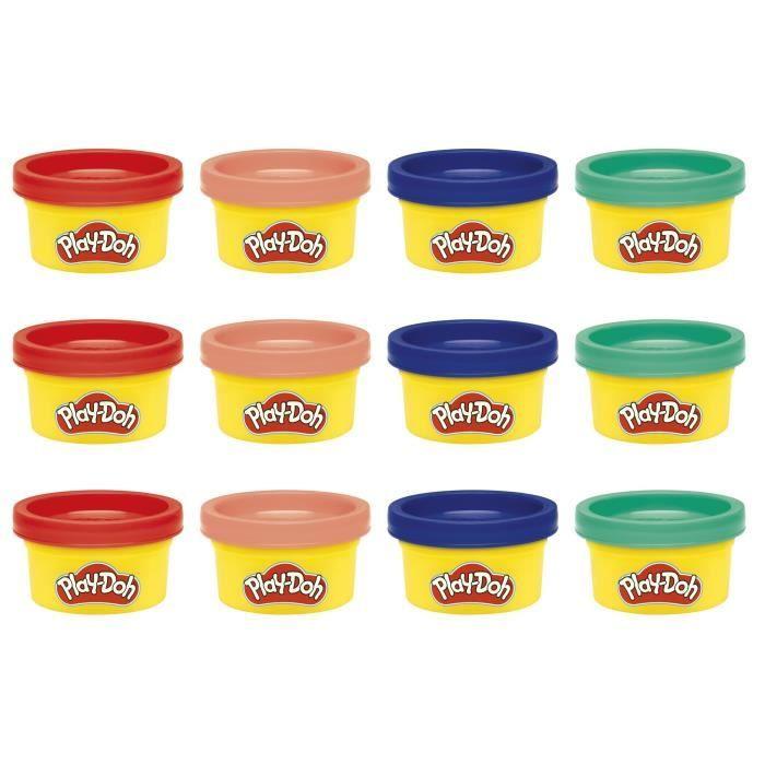 Play-Doh 12er-Pack Fantasieparty, Aufkleber und 28-g-Dosen Knete, kleine Geschenke, kreative Aktivitäten für Kinder