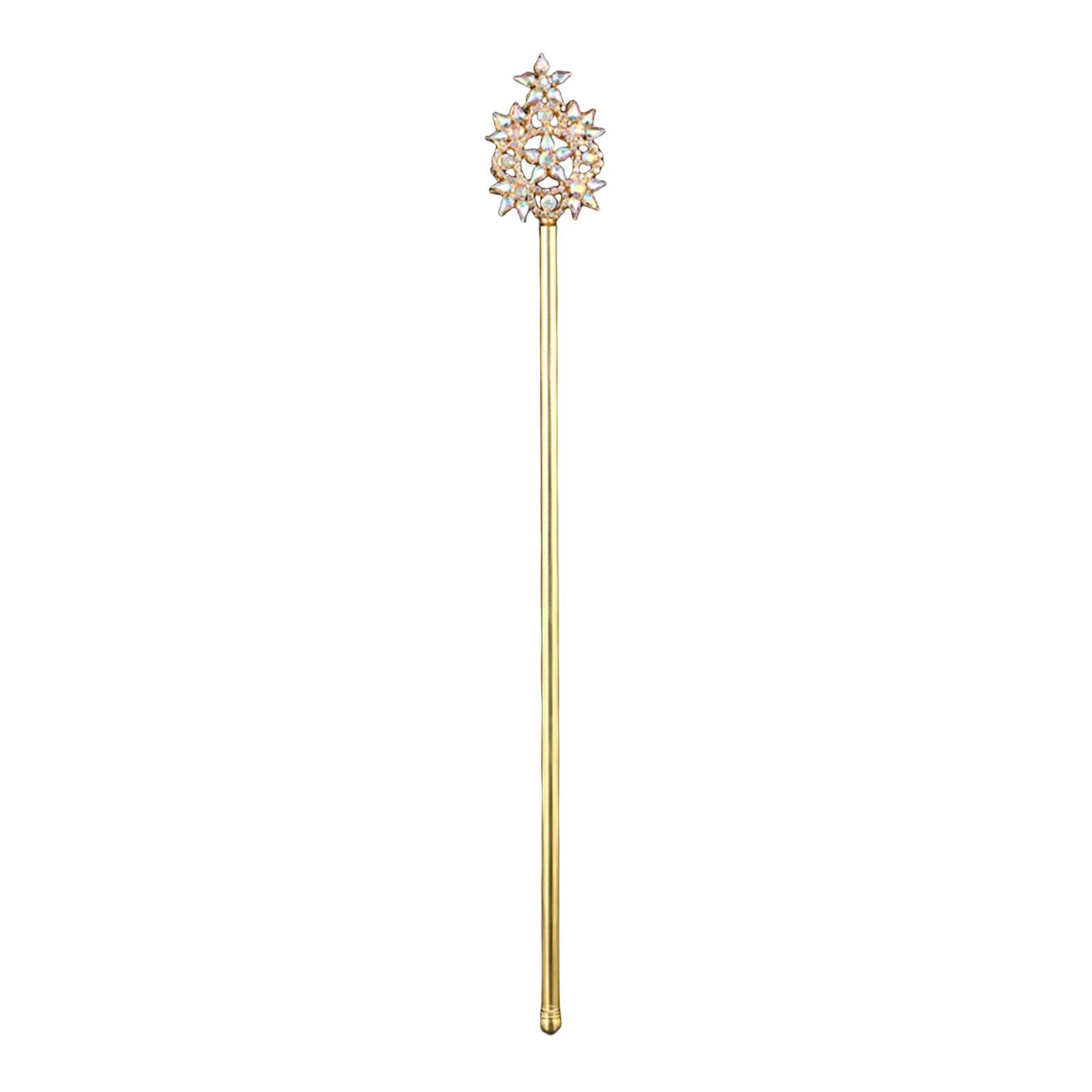 

Rhinestone Magic Wand Party Favor Crown Decor Costume Props Fairy Stick Wedding Props Princess Wand золотий