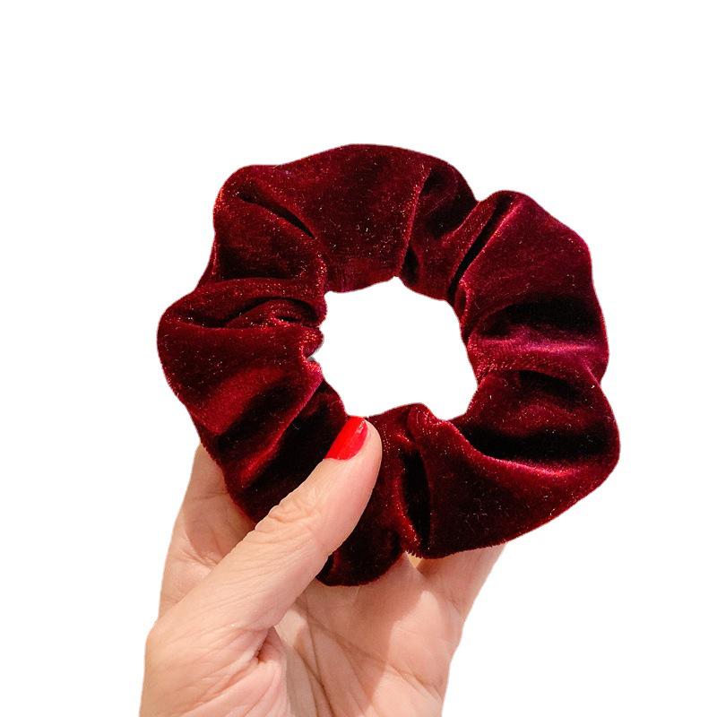French Retro Gold Velvet Plush Hair Ring for Autumn/Winter