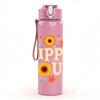 1PC Hippie Soul Sunflower Graphic,750ml Color Plastic Sports Water Bottle,Leakproof Flip Straw Lid,Suitable for Sports Office Home Use