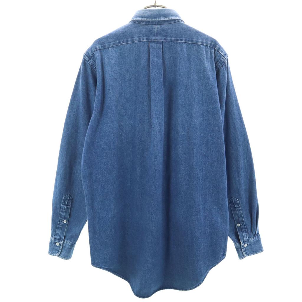 POLO COUNTRY RALPH LAUREN 80s 90s Old Long Sleeve Denim Shirt M Blue Men's Used
