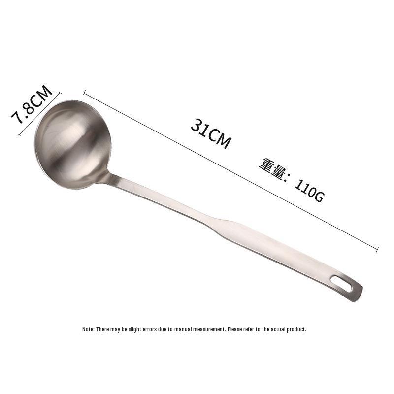 Stainless Steel Cooking Shovel & Spoon 7-Piece Set, Long Handle with Scraper