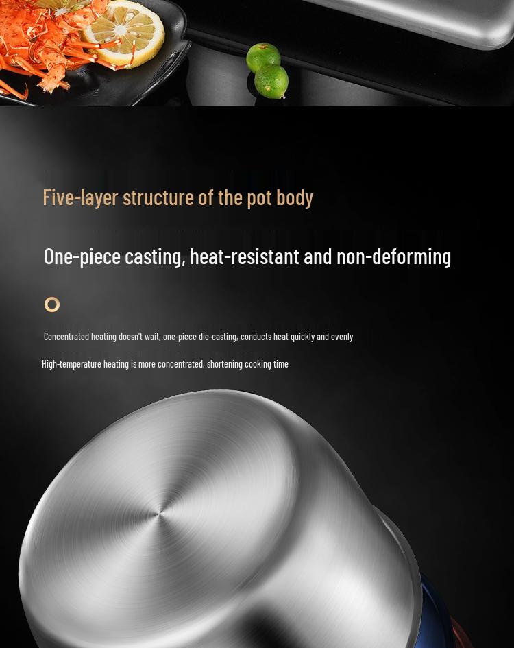 Extra Tall 316 Stainless Steel Stockpot with Anti-Overflow Lid, Large Capacity, No Coating, Perfect for Porridge, Steaming, and Stews.