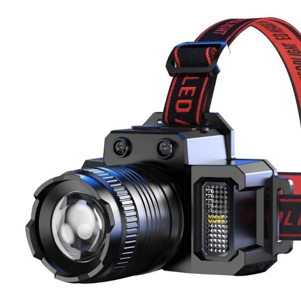 2000MAH Outdoor Induction Headlamp High Bright Waterproof Headlight Rechargeable Headlamp with Ajustable Angle for Camping Fishingi