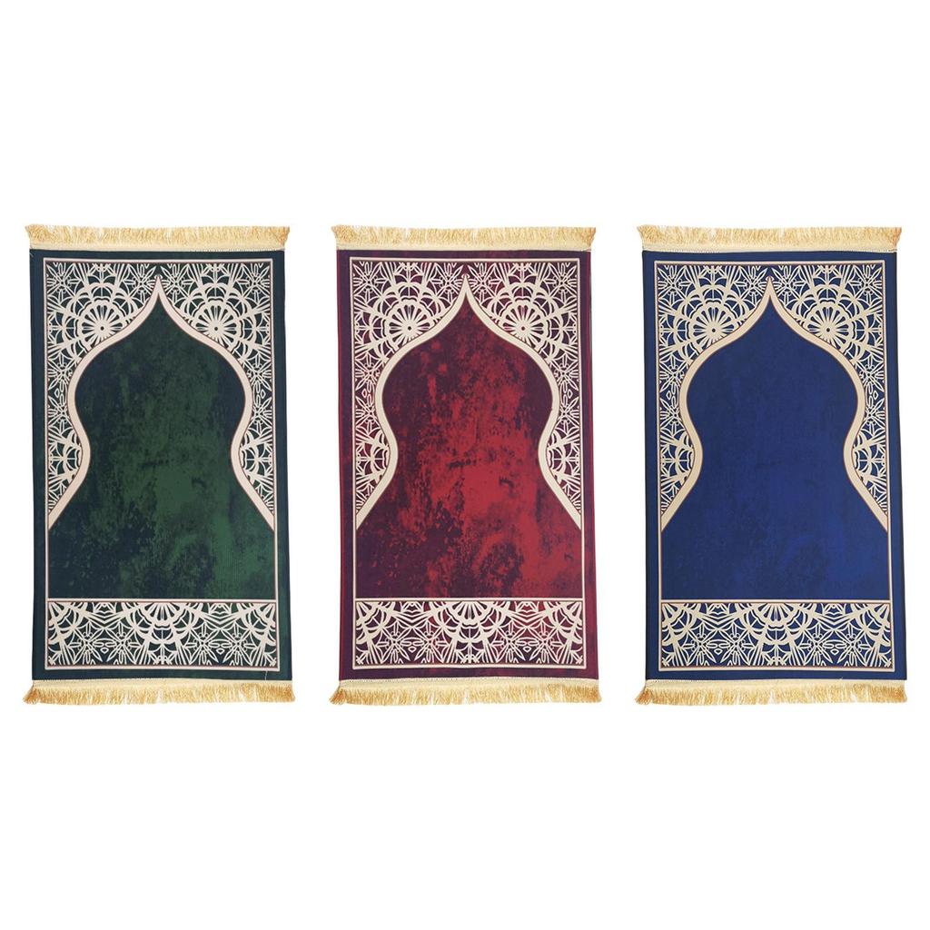 Muslim Prayer Rug Islamic Prayer Rug Gift Traditional Eid Mat Islamic Carpet for Hallway Living Room Prayer Room Bedside