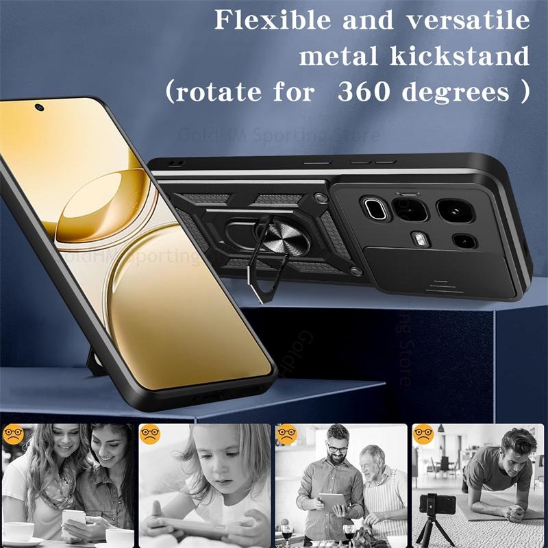 Push Window Slide Lens Heavy Duty Protective Case For Infinix Note 50s 50 Pro Plus Magnetic Finger Ring Holder Kickstand Cover Note 50 Pro 50x 40X 30i